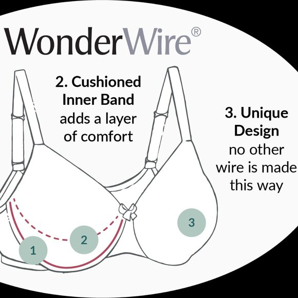 Set of 3! 34D Glamorise ELEGANCE Bra (UNDERWIRED) Embroidered SUPPORT PURPLE NEW - Picture 14 of 14